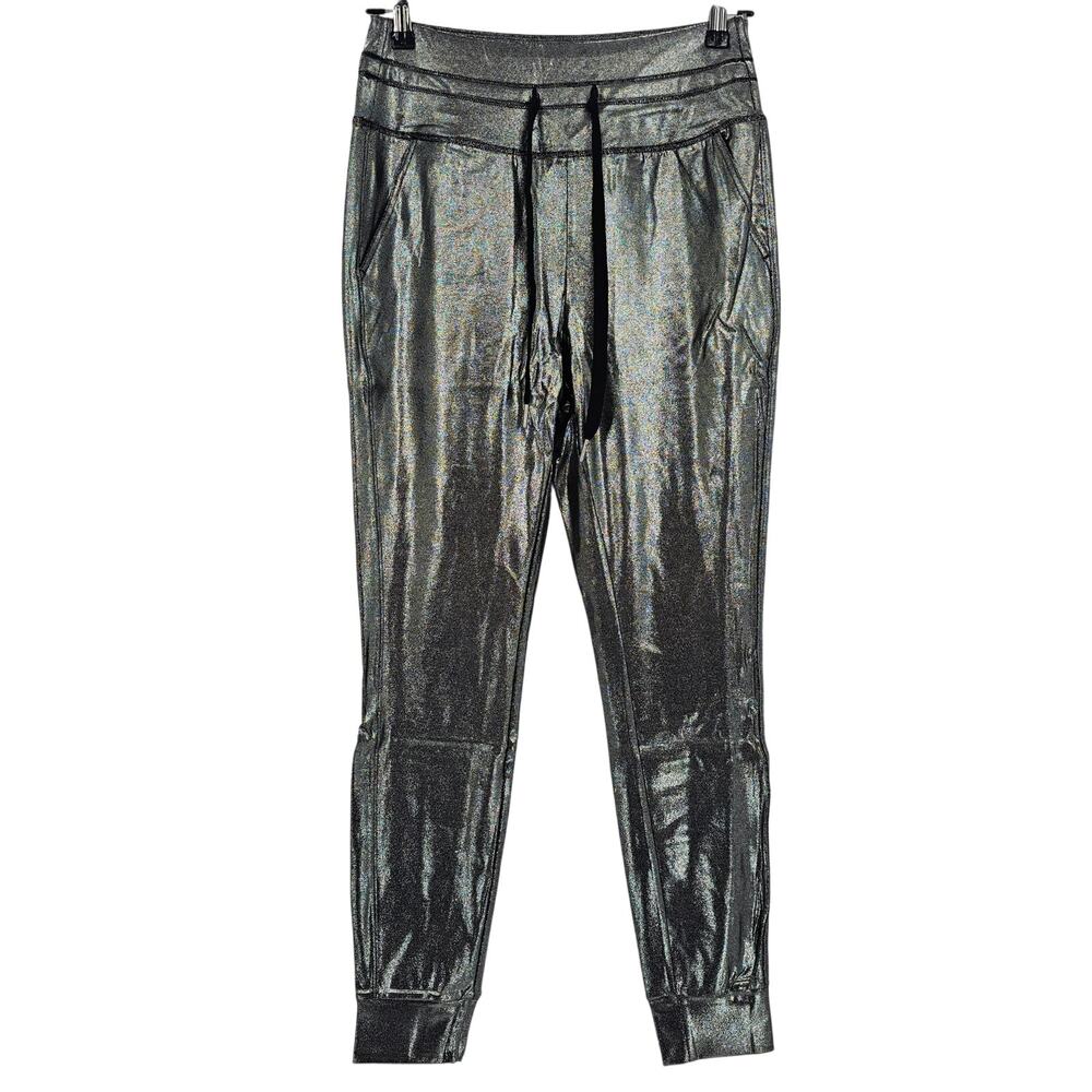 Halara Womans size S Softly Zero High Waisted Pocket Joggers Silver Foil NEW